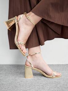 CUCCOO BIZCHIC Sandales à talons hauts mode femme - Doré - Voir 1