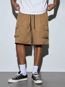 Modcrash Men's Fashionable Loose Khaki Shorts - Coffee Brown - View 4