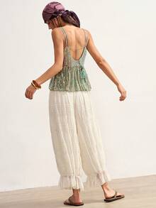 Bohemela Áo camisole nữ đính sequin, xếp ly, kiểu dáng thường ngày, đa năng. - màu xanh lá - Xem 6