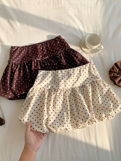 Comfortcana Bộ 2 chân váy ngắn xếp ly chấm bi nữ, kiểu dáng thường ngày, đa năng, thích hợp cho hẹn hò/du lịch.