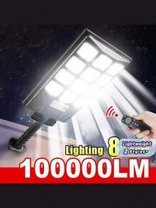 100,000 Lumens Super Bright LED Solar Light, IP67 Waterproof Outdoor Motion Sensor Solar Wall Light, Garden Path Spotlight - black - View 1