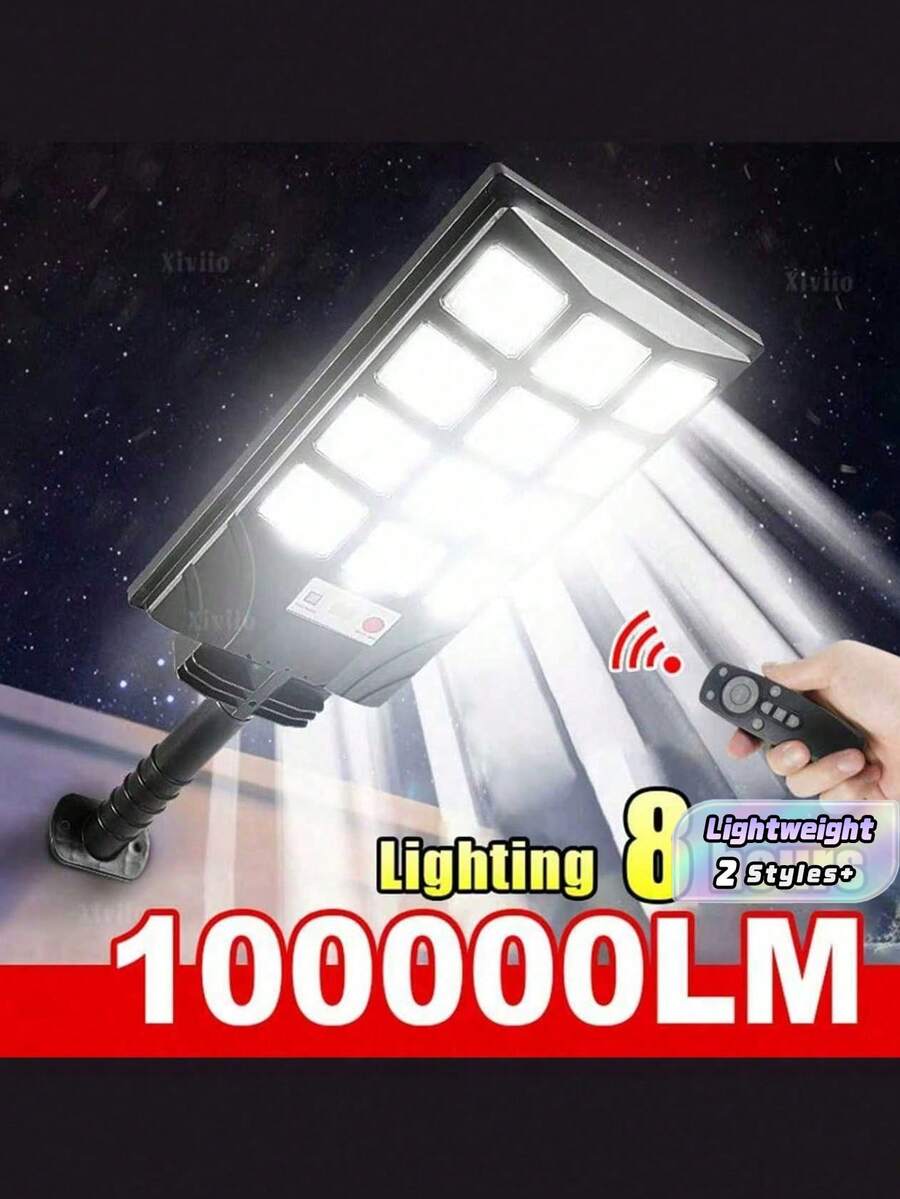 100,000 Lumens Super Bright LED Solar Light, IP67 Waterproof Outdoor Motion Sensor Solar Wall Light, Garden Path Spotlight - black - View 1