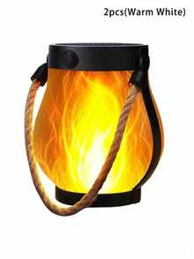 Waterproof Outdoor Hanging Solar Flame Lights - 2pcs Flame Lights With Dual Charging Modes Solar And USB For Garden Or Patio Decoration (Warm Light) - multicolor - View 15