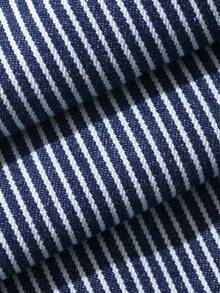DAZY Chân váy denim dài kẻ sọc kiểu dáng thường ngày dành cho nữ, thích hợp cho mùa xuân và mùa hè. - Xanh và trắng - Xem 7