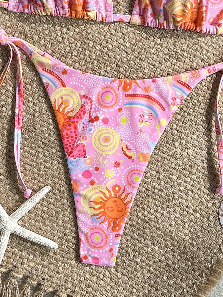 SHEIN Swim Mod Bộ bikini dây mảnh hở lưng gợi cảm dành cho nữ, thích hợp cho kỳ nghỉ biển. - Nhiều màu - Xem 4
