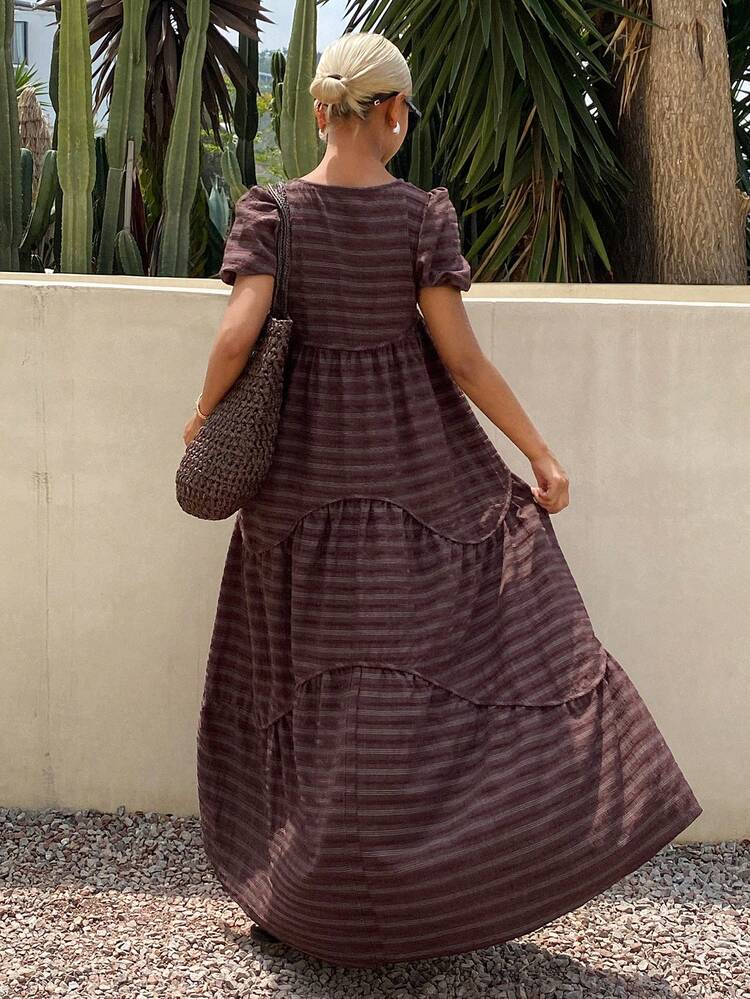 Casual Striped Dress For Women, Suitable For Spring And Summer Vacation Sun Dresses For Women