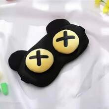 1pc Cartoon Plush Sleep Blackout Eye Mask, Funny, Comfortable And Breathable, Suitable For Home, Office, Travel, Bedroom, School, Nap, Birthday Gift - Black - View 14