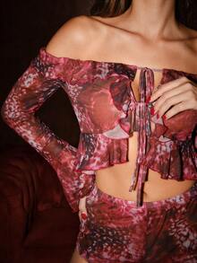 Bella Beso Pink Sexy Backless Leopard Print Pajama Set - Pink - View 8