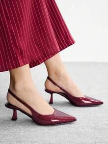 CUCCOO BIZCHIC 女鞋，简约细高跟鞋，优雅细高跟鞋，适合夏季毕业典礼、舞会、度假等场合，夏季优雅高跟鞋，返校鞋，学院风鞋，优雅基础款，商务休闲，商务时尚，春季鞋，春假，复活节，圣诞节 - 中紫紅色 - 查看 4