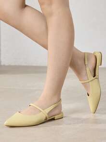 MOTF PREMIUM WOMEN'S SIMPLE FASHION FLAT HEEL SHOES - Yellow - View 6