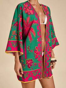 Travachic Women's Tropical Print Casual Cover-Up - Multicolor - View 6