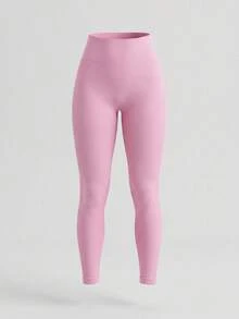 Quần legging tập yoga co giãn liền mạch cạp cao cho nữ - Hồng - Xem 1