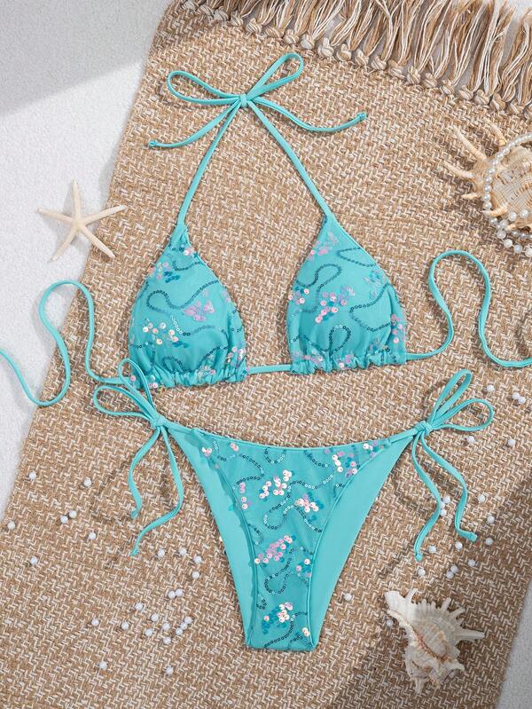 Swim SXY Bộ bikini 2 mảnh gợi cảm mới dành cho người có thân hình đầy đặn, mùa xuân/hè 2026, có đệm mút tháo rời, chất liệu đặc biệt, quần tam giác với nơ xinh xắn, đồ bơi thời trang thường ngày cho kỳ nghỉ biển.