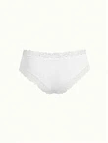 Bonmuse 5pcs Solid Color Lace Trim Striped Women's Triangle Briefs, Sexy & Breathable - Multicolor - View 4
