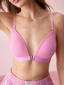Bonmuse 3pcs Multi-Color Set: Front Closure Wireless Bra With Removable Pads, Women's Lingerie Bra With Detachable Straps For Versatile Styling - Spaghetti Strap Bra, Criss-Cross Back Bra, And Spaghetti Strap Bra (Suitable For A-C Cup)For Summerfor Summer - Multicolor - View 6