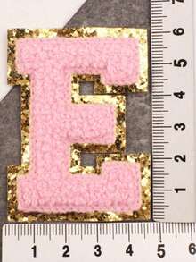 1pc, Pink A-Z 26 Patches With Letters, Ironing On Letters Patch, Clothing Jacket Bag Ornaments Accessories, Alphabet Badges Stickers - Pink - View 19