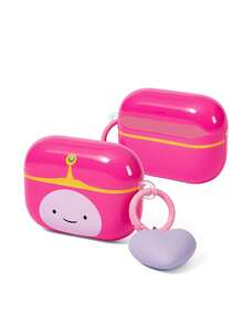 ADVENTURE TIME X SHEIN Vỏ tai nghe IML phiêu lưu, kho báu sống động với mặt dây chuyền, màu đen và hồng, vỏ tai nghe Bluetooth cho iPod - Hồng - Xem 2