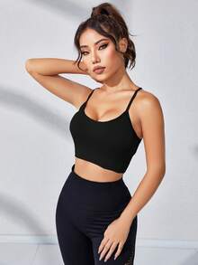 Sweetra Áo lót thể thao Nữ Lộ Lưng Hội Chữ thập màu trơn - màu đen - Xem 6