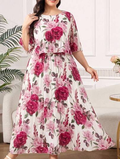 Reflora Plus Size Elegant Geometric Pleated Chiffon Summer Dress Summer,Spring,Summer Outfits ,Summer Clothes,Summer Holiday Outfits,Spring Outfit Women,Spring Clothing,Spring Women Summer Dress,Spring Dress, Elegant Dresses For Women ,Elegant Dress For Women,Elegant Dresses,Elegant Dresses For Party ,Elegant Long Dress Luxury Evening Dresses For Women,Luxury Women's Jalabiya,Luxury Evening Dress For Women ,Luxury Evening Dresses For Weddings,Luxury Women's Abaya Summer Dress,Spring Dress,Wedding Guest Dress For Women ,Wedding Party Dress,Wedding Guest Dress,Luxury Evening Dresses For Weddings ,Bridesmaid Dress,Wedding Guest Dresses,Dress For Wedding Guest,Wedding Guest Party Dress,Luxury Dresses,Wedding,Weddings,Events,Wedding,Valentine's Day,Valentine Outfits For Women Valentines Valentine's Day Summer Dress Spring Dress Carnival Carnival Costume Carnival Women Carnival Outfit,Carnival Women Look 2026,Fasching Women Costume Women Carnival Costume,Carnival Mother's Day Festival  Floral Dress