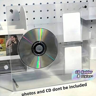 1 件透明亚克力照片卡和 CD 支架展示盒，带凹槽砖设计桌面放置保护器，适用于 Kpop 照片卡、体育卡、偶像卡、名人收藏光盘、唱片框架、家居装饰、送给粉丝的礼物、收藏家透明专辑展示架、收纳盒