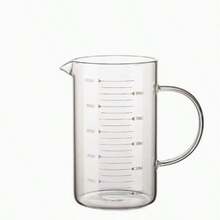 Taza de medición de vidrio resistente a altas temperaturas con escala y asa - transparente - Ver 6