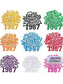 10/26pcs Small English Alphabet & Number Embroidered Patches, 1.5 Inch/3.8cm Size, Sew On/Iron On Decorations For Apparel, Jackets, Hats, Books, Bags - DIY Embroidery Patch Accessories36333 - multicolor - View 1