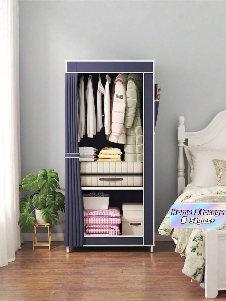 Closet Organizer With Multiple Shelves Large Capacity Storage Cabinet Spacious Hanging Space Sturdy Frame Easy Assembly Space Saving Solution For Bedroom Home Use - Multicolor - View 1