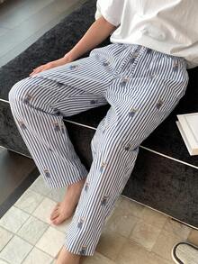 DAZY Pantalones de estar por casa para hombre con cintura elástica y rayas multicolor - Multicolor - Ver 6