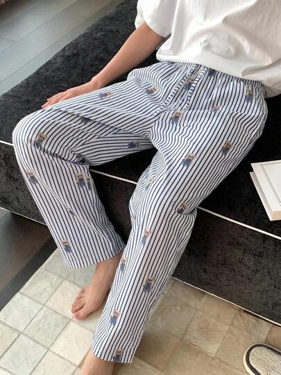 DAZY 男士多色条纹弹力腰休闲裤
