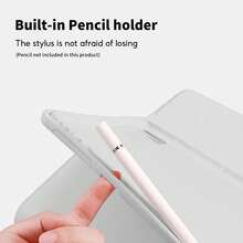 1PC Tablet Protective Cover, Convenient, Multi-Folding, With Pen Slot, Compatible With Apple Pad - Light Grey - View 5