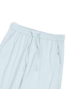 Manfinity Homme Pantalones casuales para hombres de unicolor con cordón en la cintura y bolsillos - Celeste - Ver 6