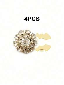 1/2/4pcs 21mm Rhinestone Button Covers For Women, Crystal Button Covers, Detachable Clip On Button Covers, Crystal Fancy Buttons For Clothing, Button Snaps With Pliers Press For Dress Suit Tux Shirt Accessories, Lead Color - Multicolor - View 20