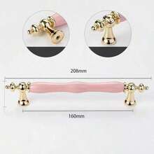 2Pcs Cute Pink Ceramic Handles With Zinc Alloy Base - Vintage Style, Suitable For Dresser Drawers, Wardrobes, Antique Cabinets - Ideal For Home Decoration - Multicolor - View 6