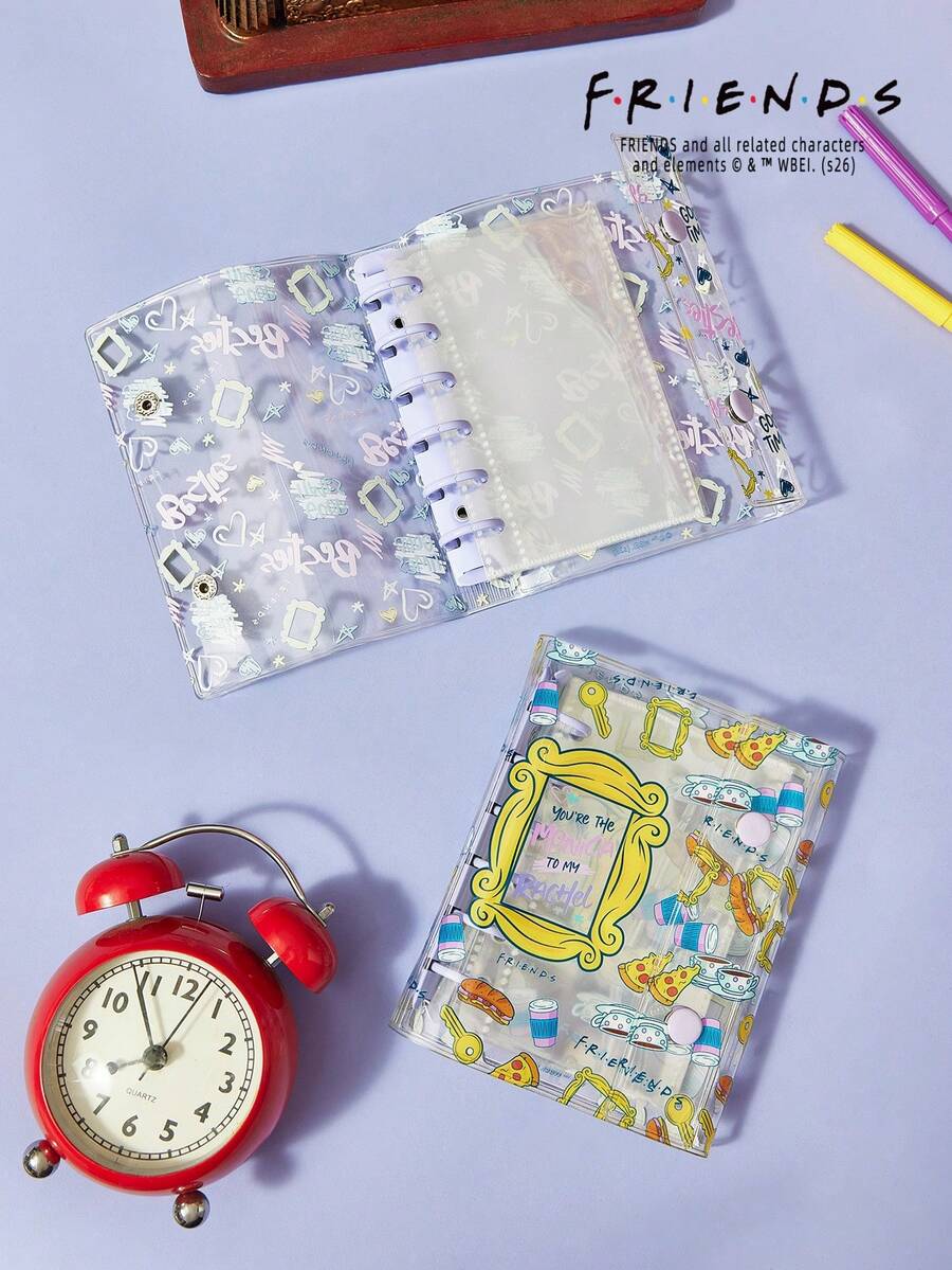 FRIENDS X Joivida 1個 Joivida A7 透明便攜式文件夾,雙扣設計,可用作相簿存放照片,亦可存放金錢、文具、筆記本、貼紙,適合辦公室、學校、開學季,生日或週年紀念的實用禮物 - A - 查看 1