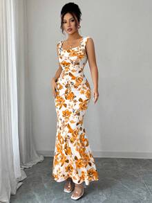 Elenzga A Sleeveless Long Dress For An Elegant Summer Vacation For Ladies - Multicolor - View 5