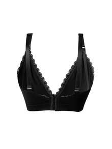 BloomMama 2026 Hot Selling Women's Comfortable Minimalist Solid Color High Quality Seamless Plus Size Maternity & Nursing Bra, Single Pack - Black - View 2