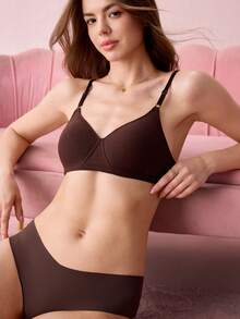 Bonmuse 3pcs/Set Women Comfortable Sleeping Soft Cup Wireless Bras, Solid Color Lingerie, Pajamasfor Summerfor Summer - Multicolor - View 3