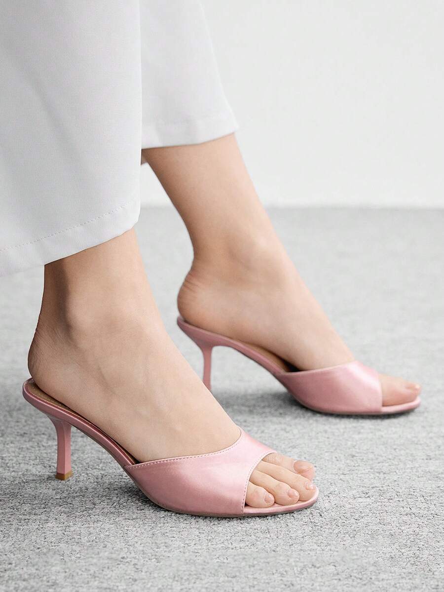 CUCCOO BIZCHIC 女士时尚百搭高跟凉鞋,适合婚礼、夏季、毕业典礼、舞会、度假等场合,优雅百搭,商务休闲、商务时尚,春季、春假、复活节、圣诞节等场合皆宜。 - 粉色布 - 查看 1