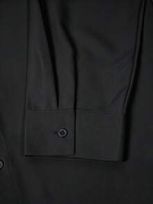 Manfinity Mode Men's Casual Solid Color Long Sleeve Formal Shirt, Minimalist Versatile For Daily Wear, Spring/Autumn, Ceremony - Black - View 6
