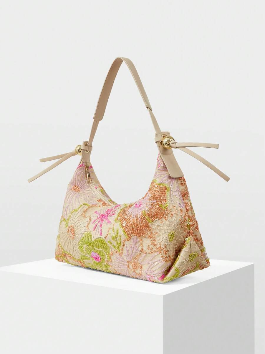 MOTF WOMEN'S FASHION SHOULDER BAGS, SEQUIN BAGS, FLORAL PATTERNS, EMBROIDERY BAGS, DINNER OCCASIONS, PARTY DRESSES, PROM BAGS, PROM ACCESSORIES, WEDDING SUPPLIES, ELEGANT LADIES HANDBAGS, WOMEN'S GIFTS (RANDOM PATTERNS) - Multicolor 1 - View 2