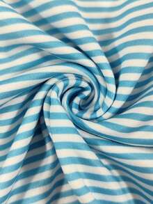EMERY ROSE Women's Contrast Color Stripe Print Round Neck Short Sleeve T-Shirt - Multicolor - View 3