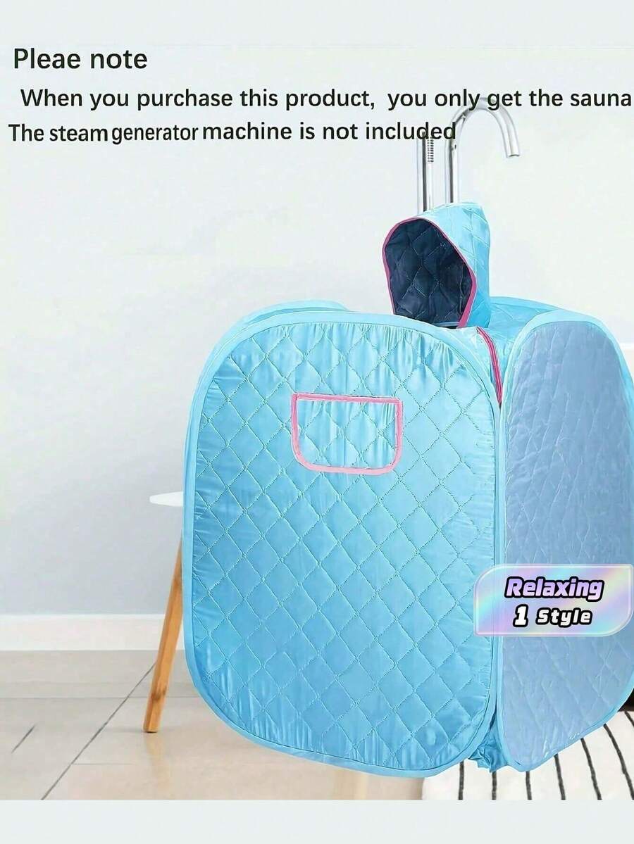SHEIN 便携式蒸汽桑拿帐篷 - 弹出式,可折叠家庭水疗室汗蒸帐篷,室内湿桑拿箱(不含蒸笼,不含蒸汽发生器) - 藍色 - 查看 1
