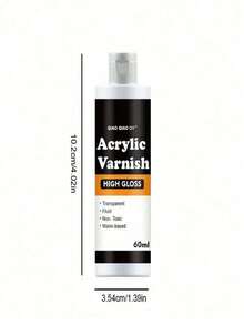 Bộ sơn phủ acrylic đa năng 60/120/250ml - Chất phủ gốc nước với độ bóng và độ mờ, chống tia UV, chống nứt vỡ, thích hợp cho các tác phẩm nghệ thuật trên gỗ, đất sét, giấy, kim loại, nhựa, da và vải. - trắng - Xem 11