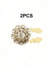 1/2/4pcs 21mm Rhinestone Button Covers For Women, Crystal Button Covers, Detachable Clip On Button Covers, Crystal Fancy Buttons For Clothing, Button Snaps With Pliers Press For Dress Suit Tux Shirt Accessories, Lead Color - Multicolor - View 16