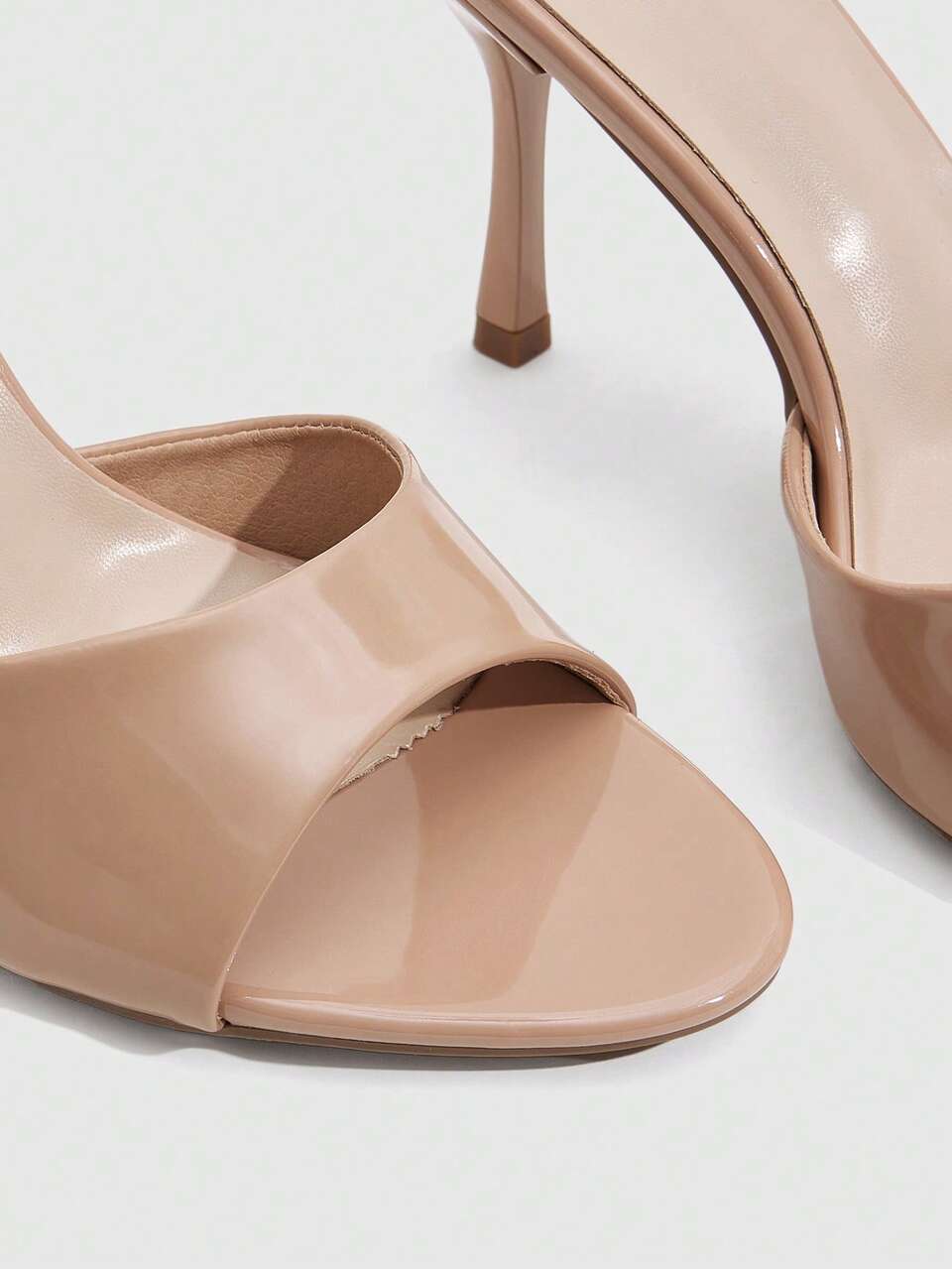 CUCCOO SZL Women's Spring And Summer New Apricot One-Piece Open Toe High-Heeled Sandals Simple, Fashionable, Sexy And Comfortable Versatile Commuter Women's Sandals Open Toe Sandals Slippers