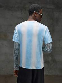 NEON BLANC Men's Digital Print Lace 2 In 1 Long Sleeve - White - View 3