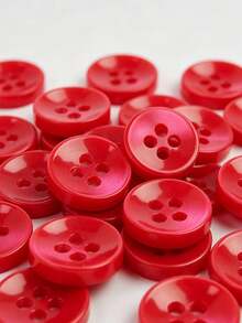50/100/200/300/500/1000 Pcs Buttons - Bright Red Vintage Round Buttons For DIY Projects, Shirts, Sewing, Small Accessories (E.G., Wallets) And DIY Wallet Making. - bright red - View 2