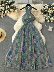 SHEIN Clasi Đầm hoa in họa tiết thường ngày dành cho nữ cỡ lớn, thích hợp cho kỳ nghỉ. - Nhiều màu - Xem 1