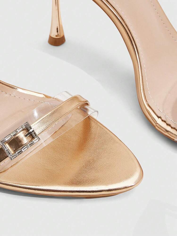 CUCCOO SZL Women Shoes Pointed Stiletto One-Word Strap Sexy Fashion Gorgeous Back Ankle Strap With Skirt Banquet Party Nightclub Women High Heel Open-Toed Sandals