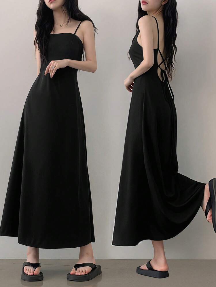 Sleeveless Tie-Waist Dress, Women Summer Nightgown